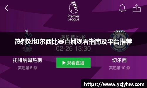热刺对切尔西比赛直播观看指南及平台推荐